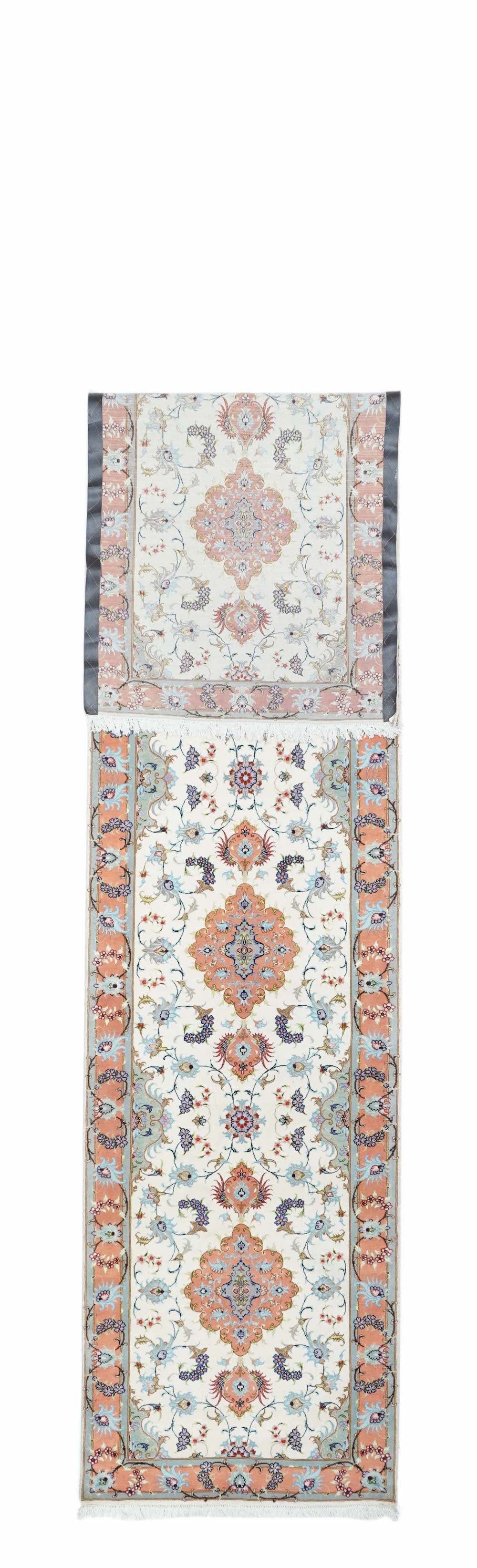Extremely Fine  Tabriz Woven by the Artist Master Weaver. Wool & Silk Runner 2'9'' x 13'4''