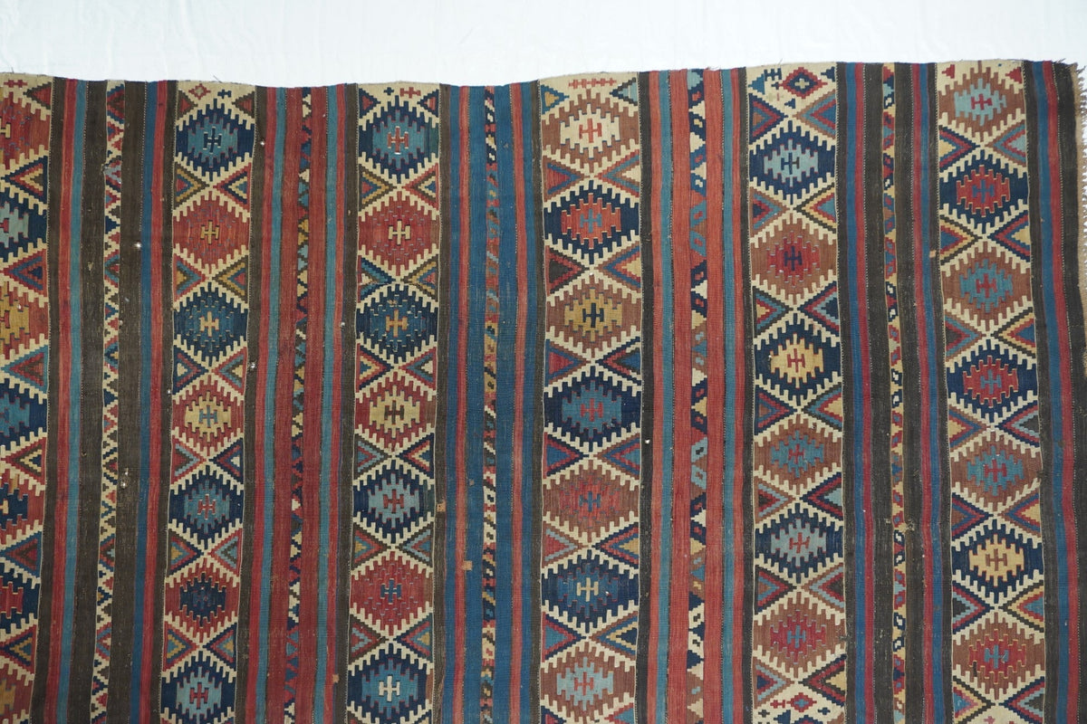 Antique Caucasian Kilim Rug 5'9'' x 10'5''