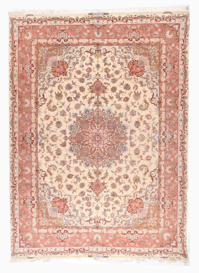Extremely Fine Vintage  Tabriz Wool and Silk Rug 9' 6'' x 13'