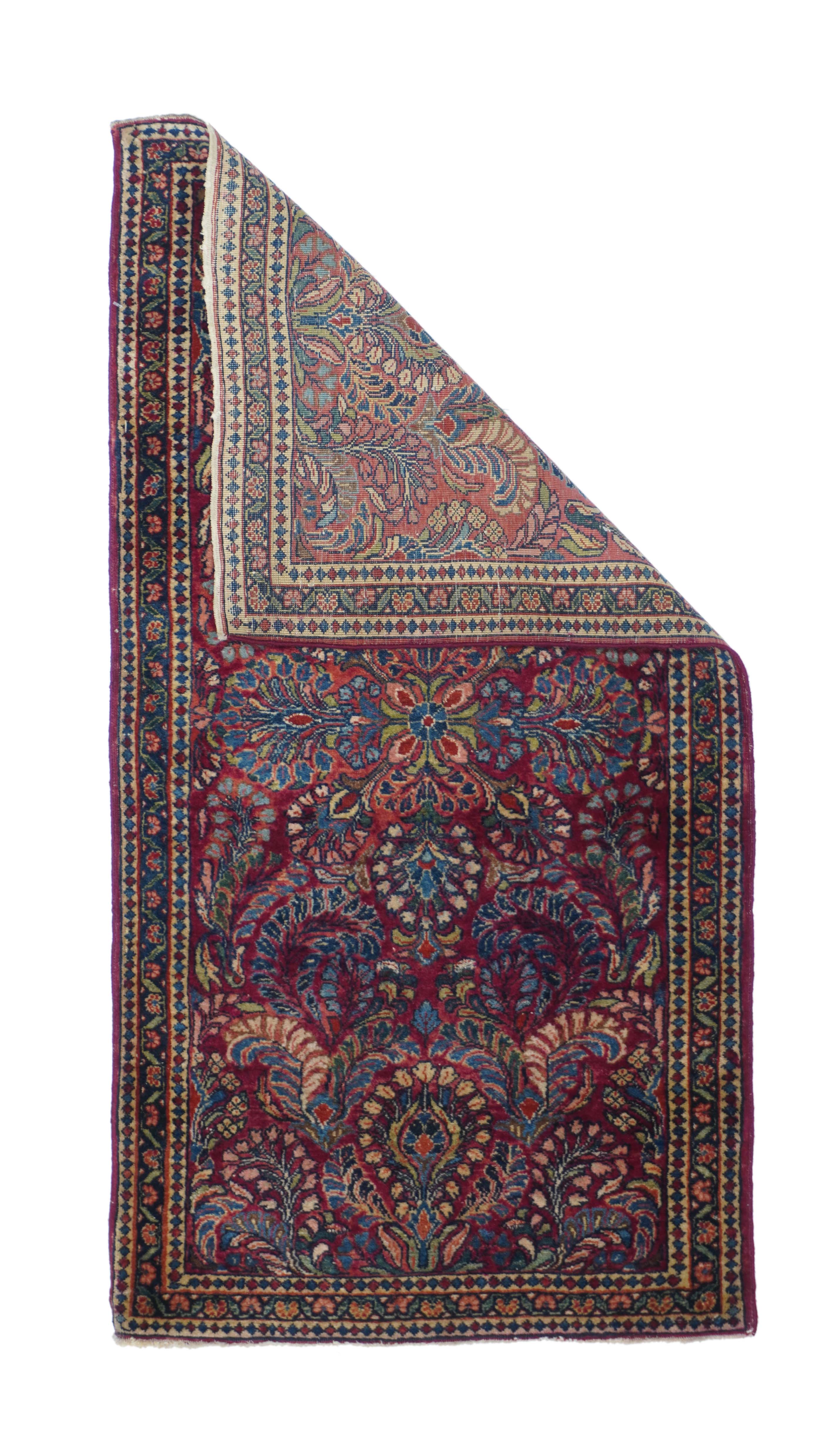Antique Sarouk Rug 2'1'' x 3'10''