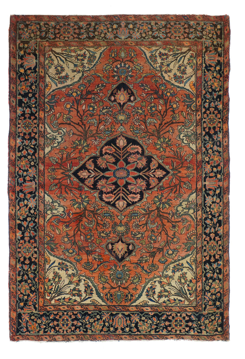 Antique  Farahan Sarouk Rug 3'4'' x 4'10''