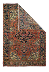 Antique  Farahan Sarouk Rug 3'4'' x 4'10''