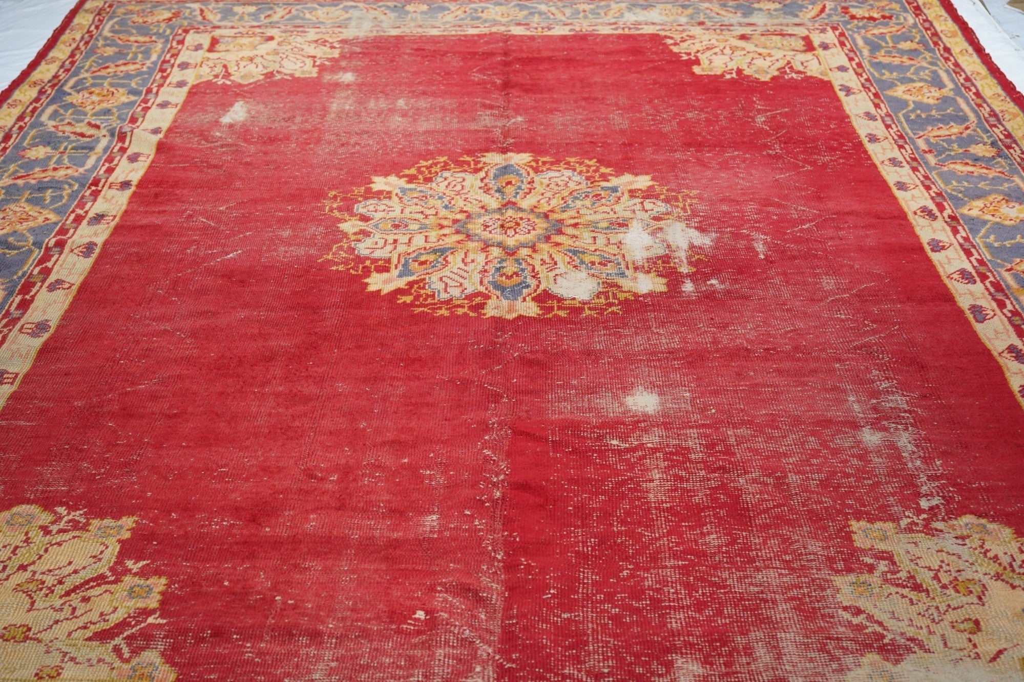 Antique Oushak Shabby Chic Rug 10'0" x 12'8''