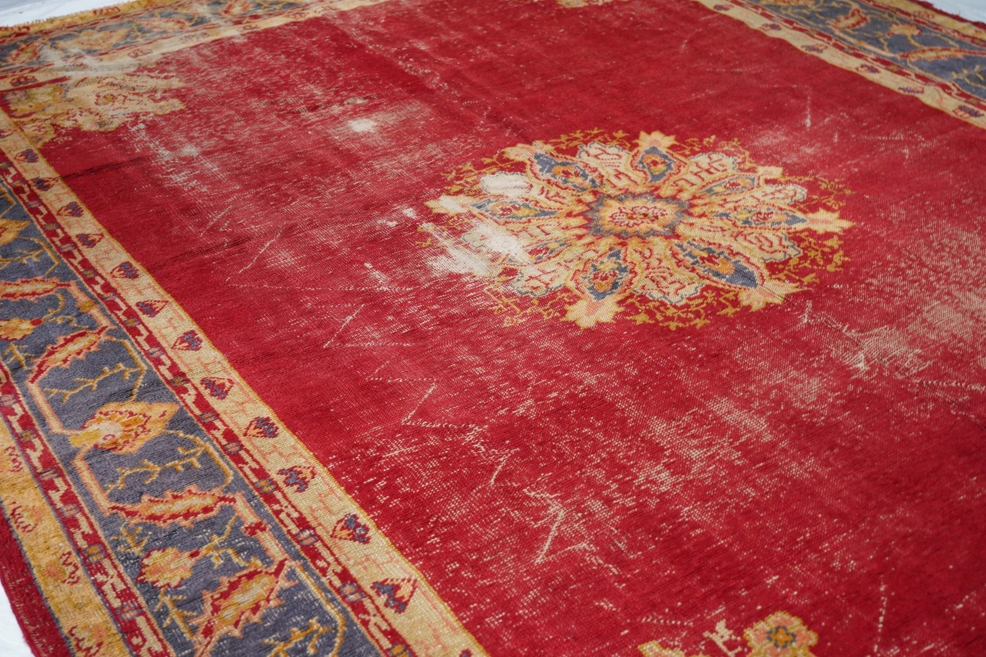 Antique Oushak Shabby Chic Rug 10'0" x 12'8''