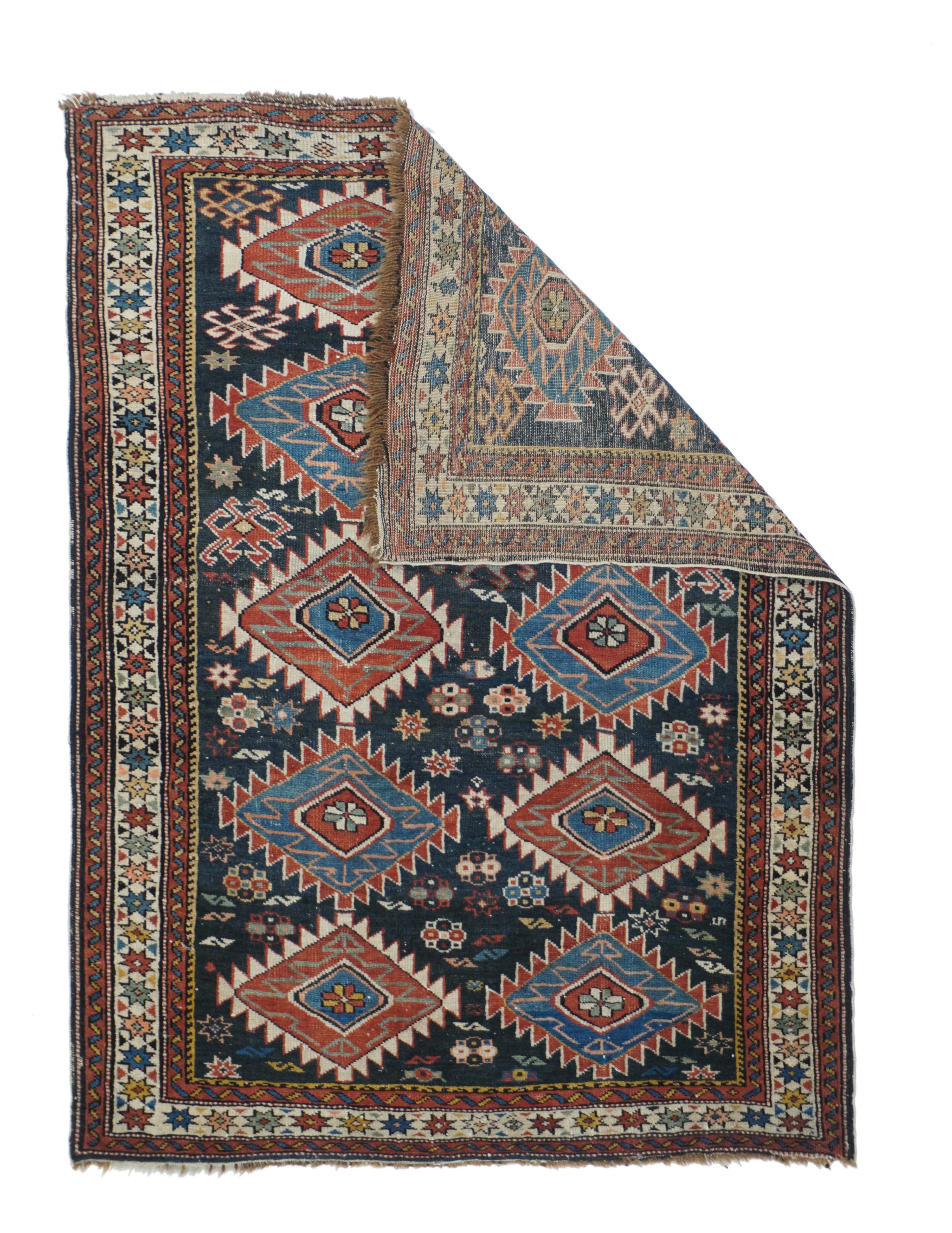 Antique Caucasian Shirvan Rug 2'9'' x 3'9''