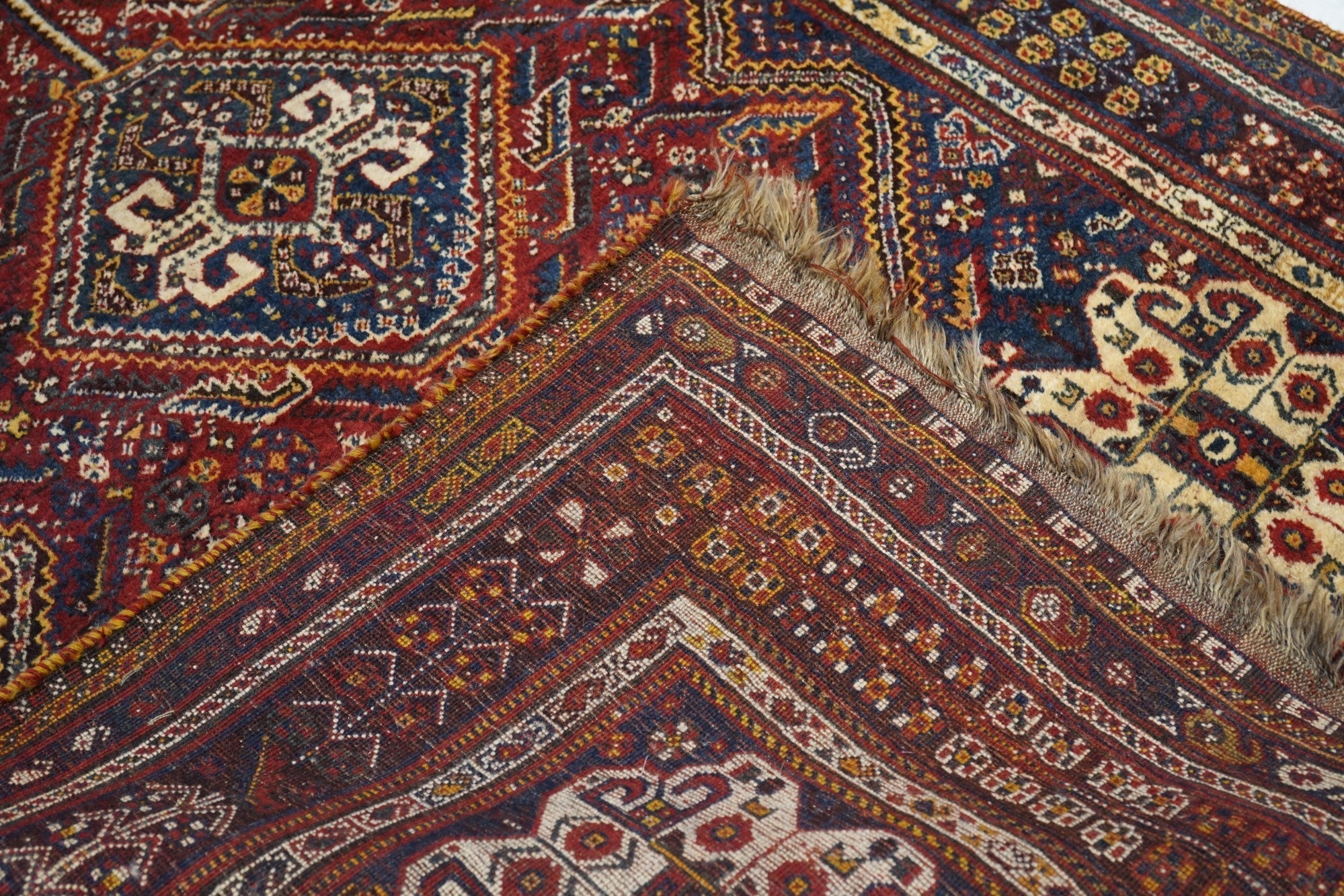 Fine Antique  Qashqai Wool Rug 5'0" x 8'2''