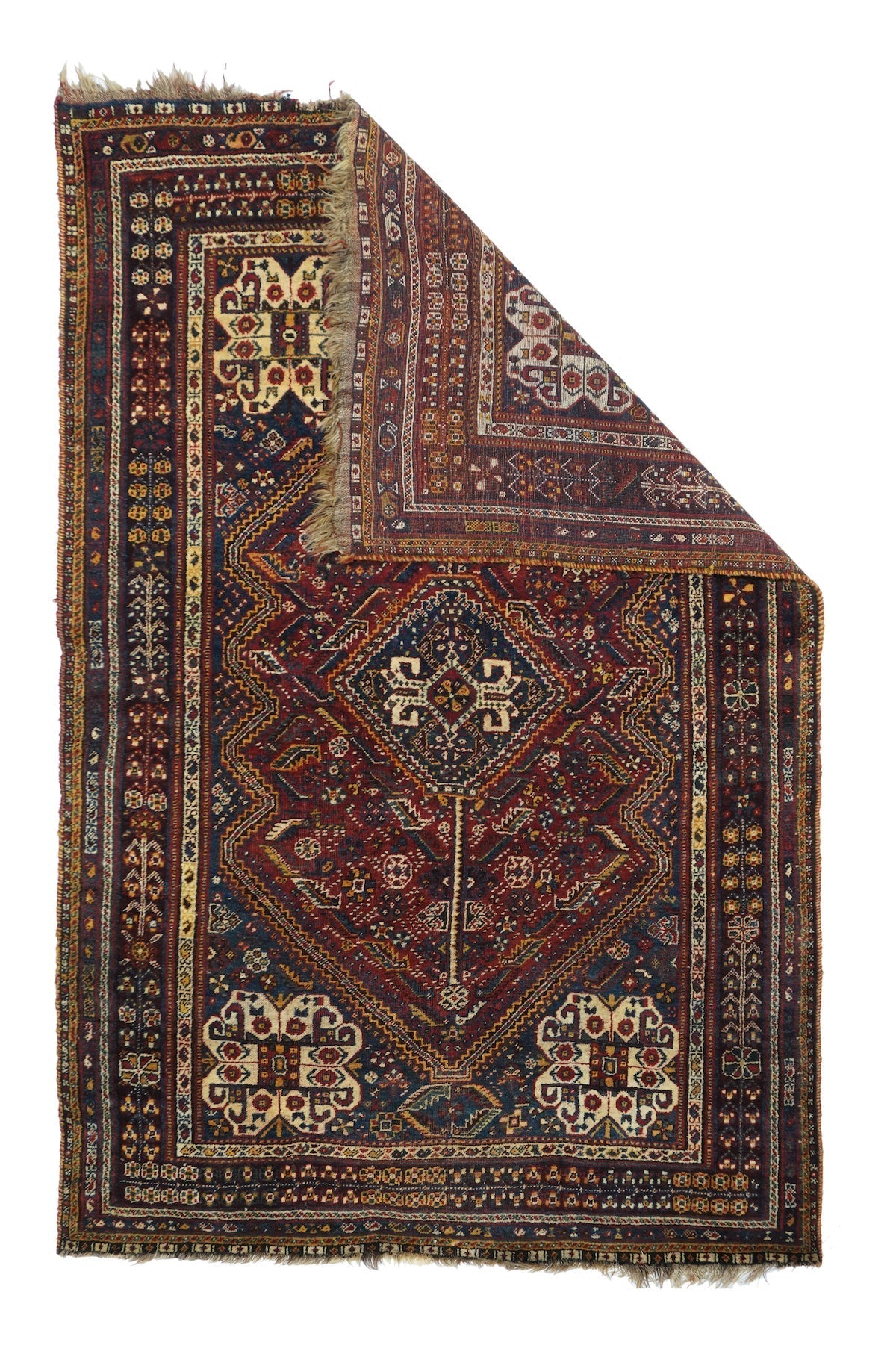Fine Antique  Qashqai Wool Rug 5'0" x 8'2''