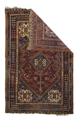 Fine Antique  Qashqai Wool Rug 5'0" x 8'2''