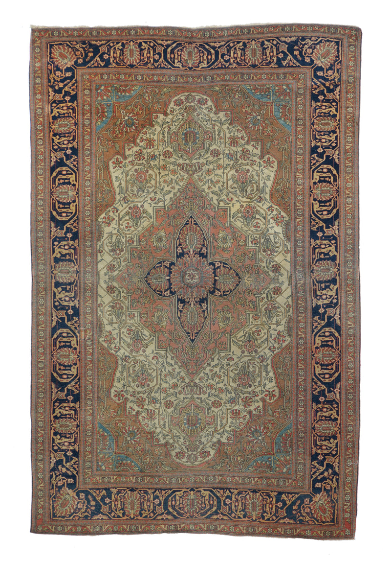 Antique Mohtasham Kashan Rug 4'5'' x 6'9''