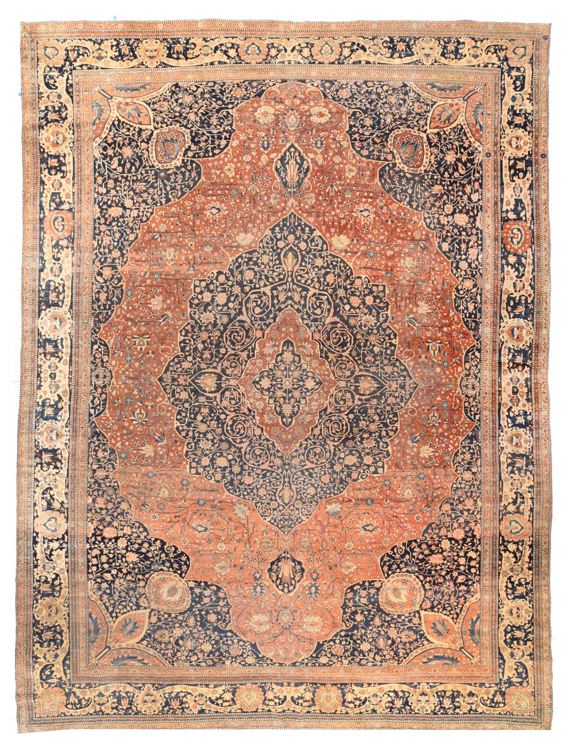 Antique Mohtasham Kashan Rug 11'6'' x 16'0''