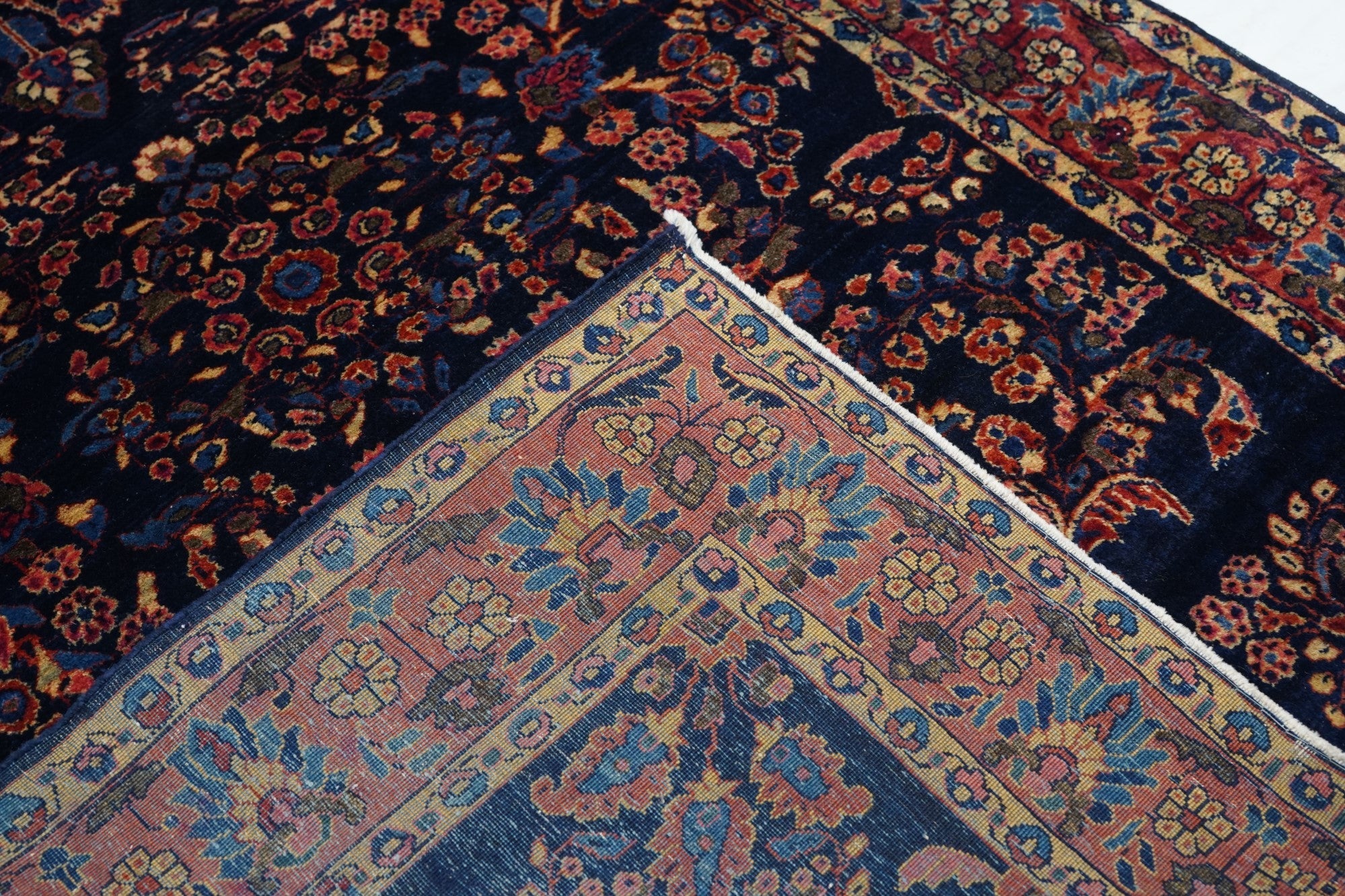 Antique Mohajeran Sarouk Rug 4'2" x 6' 2"