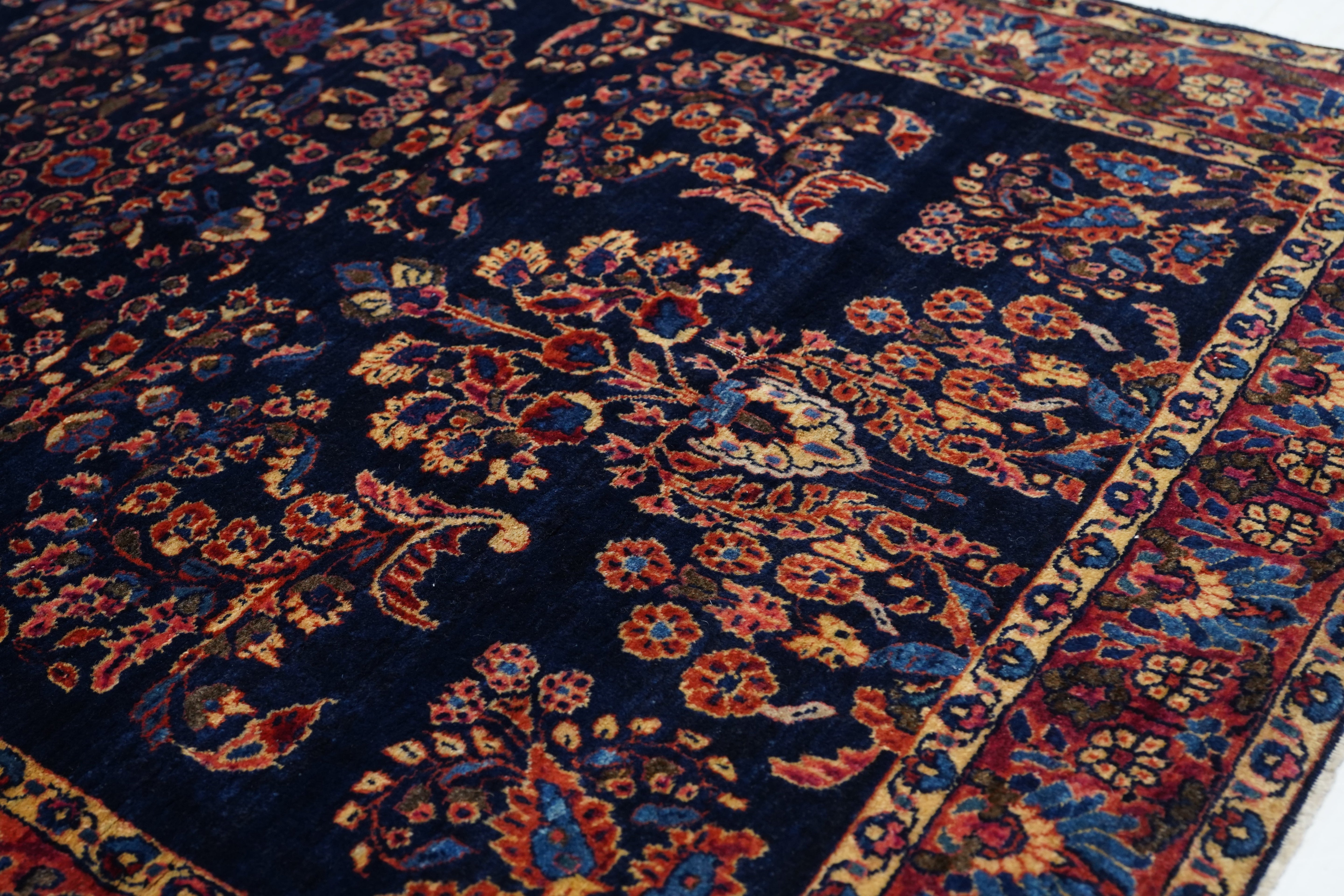 Antique Mohajeran Sarouk Rug 4'2" x 6' 2"