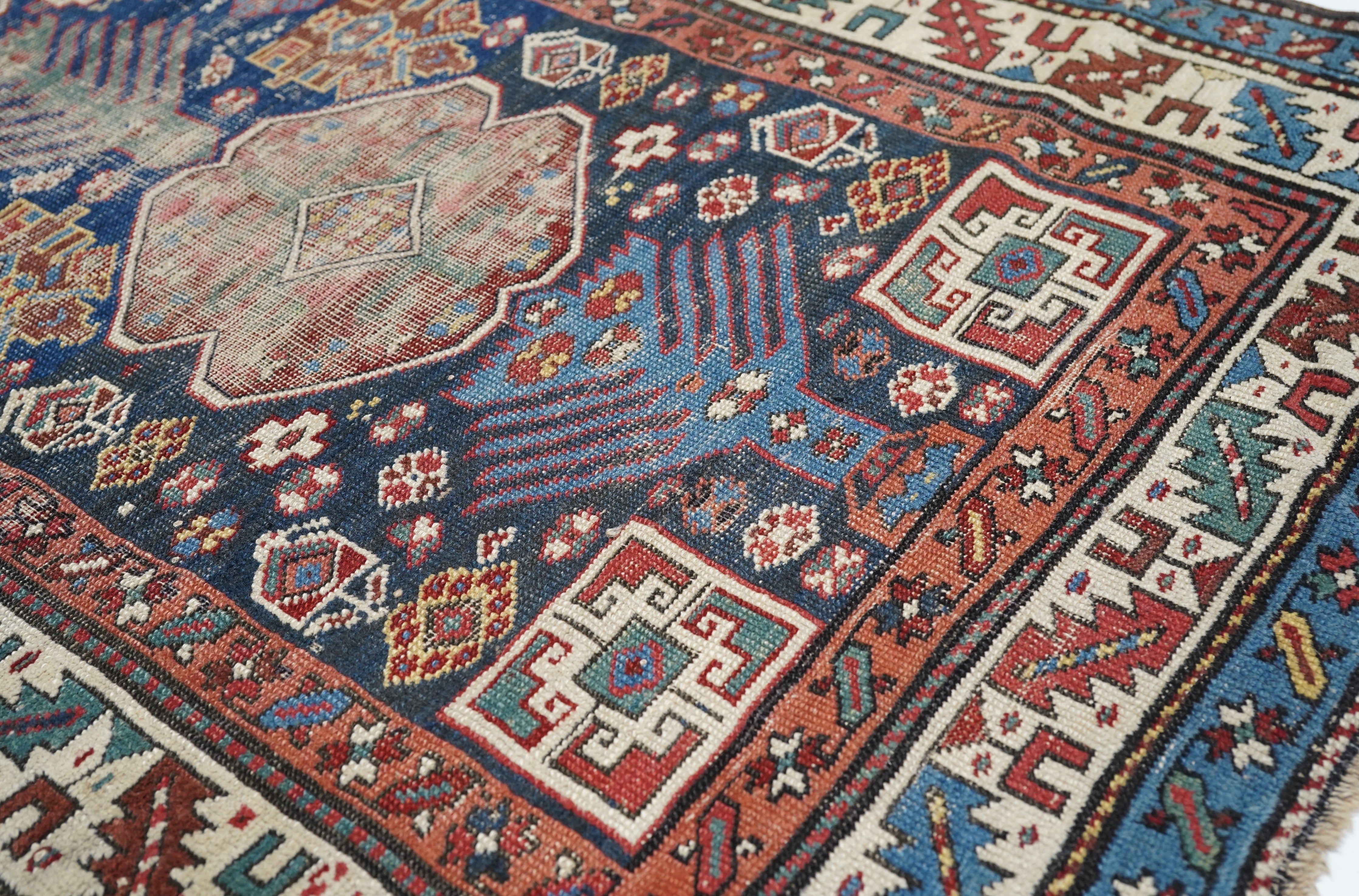 Antique Caucasian Kazak Runner 3'6'' x 10'9''