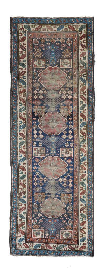 Antique Caucasian Kazak Runner 3'6'' x 10'9''