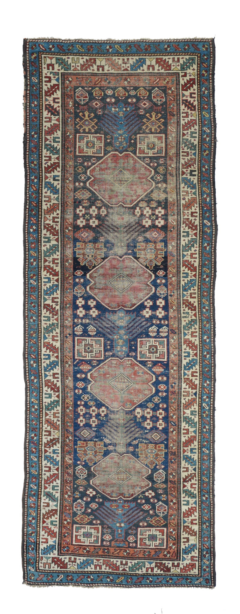Antique Caucasian Kazak Runner 3'6'' x 10'9''