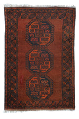 Vintage Afgan Wool Rug 3'9'' x 5'5''