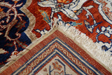 Antique Fine  Heriz Silk Rug 4' 3'' x 6' 5''