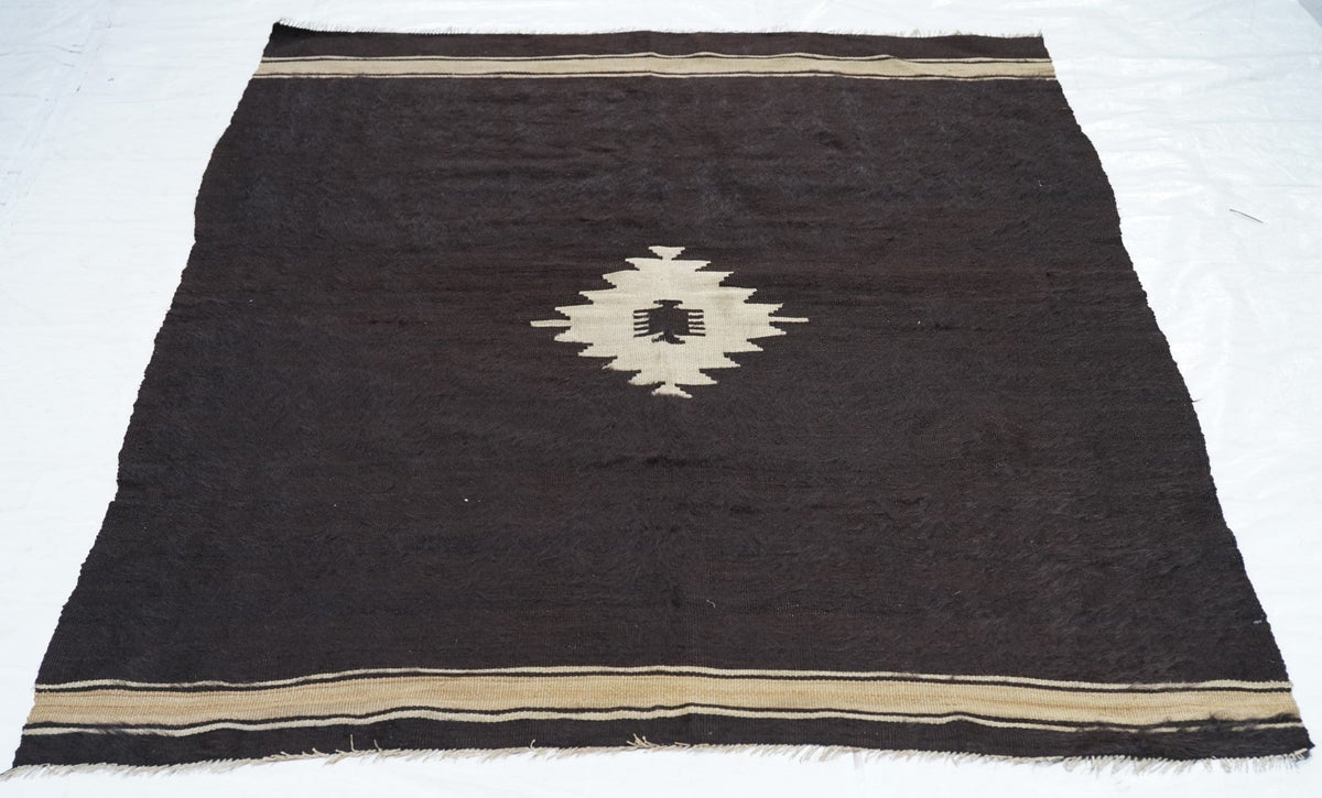 Vintage Moroccan Kilim Rug 4'5'' x 5'4''