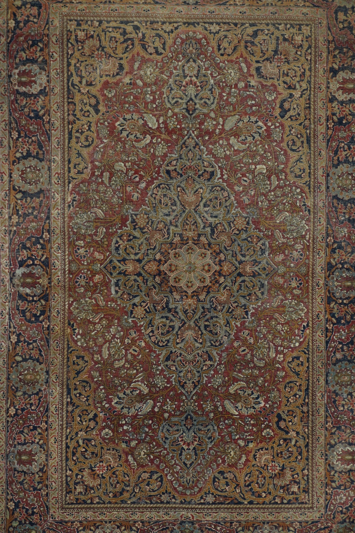 Antique Mohtasham Kashan Rug 4'2'' x 6'9''