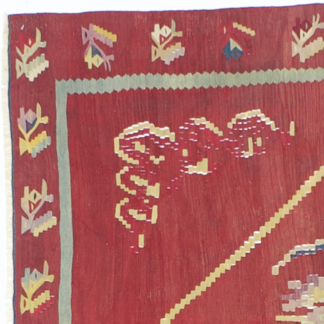 Antique Charkoy Kilim Rug 4' 0" x 5' 10''