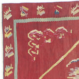 Antique Charkoy Kilim Rug 4' 0" x 5' 10''