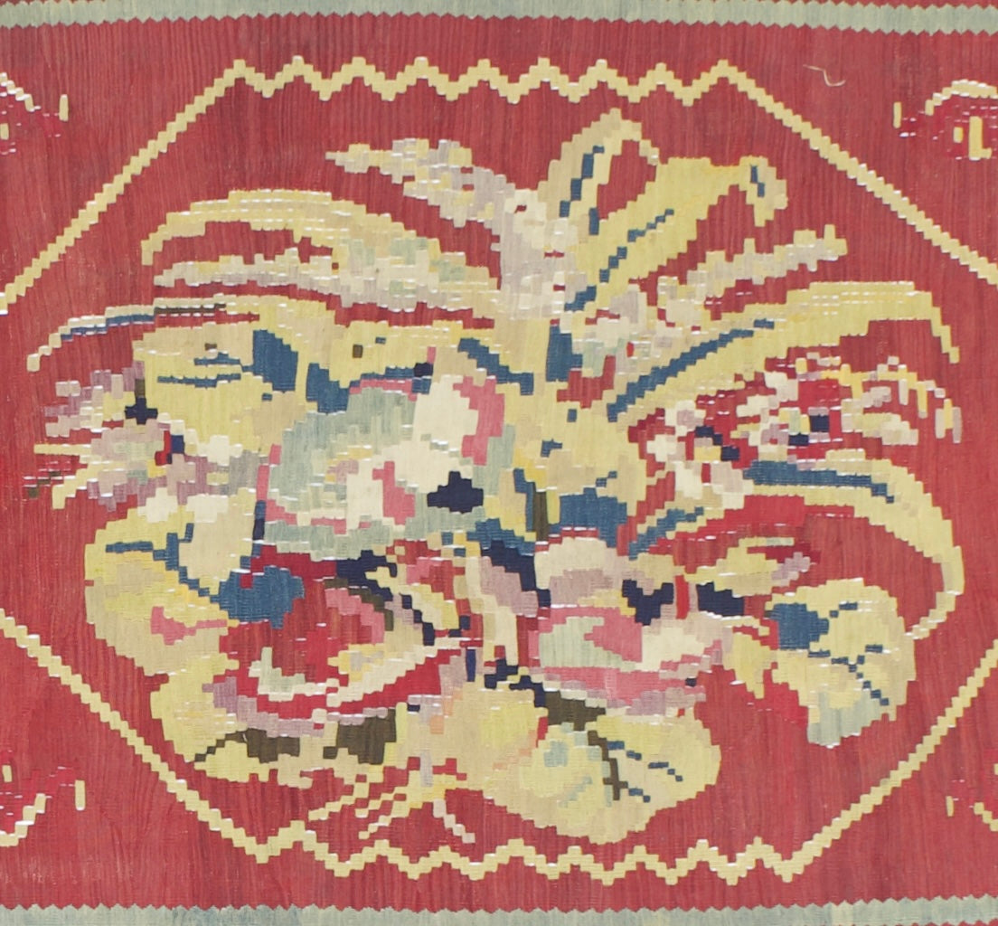 Antique Charkoy Kilim Rug 4' 0" x 5' 10''