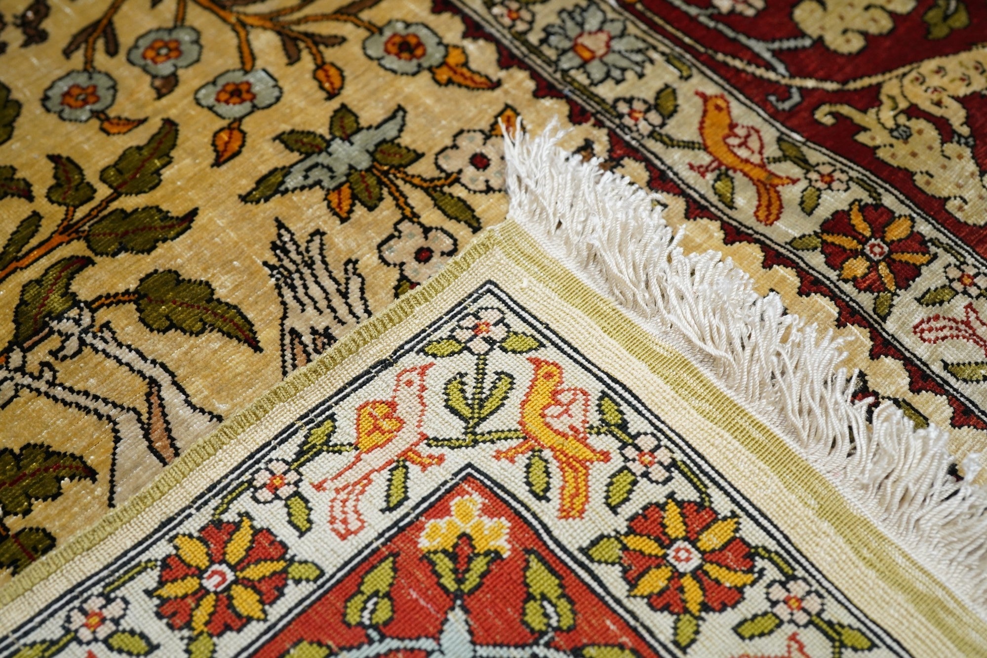 Antique Silk Turkish Hereke Rug 3'3'' x 5'1''