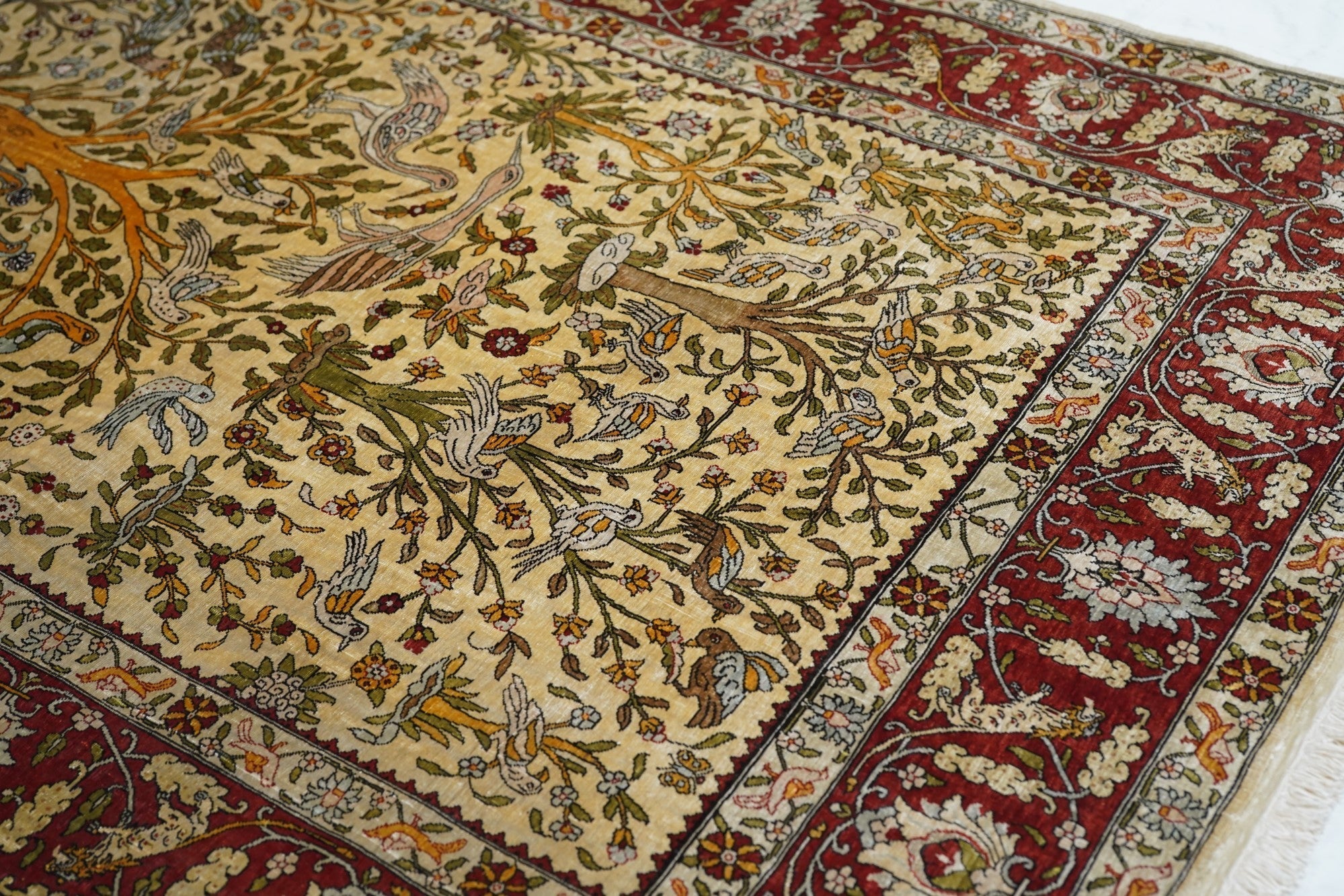 Antique Silk Turkish Hereke Rug 3'3'' x 5'1''