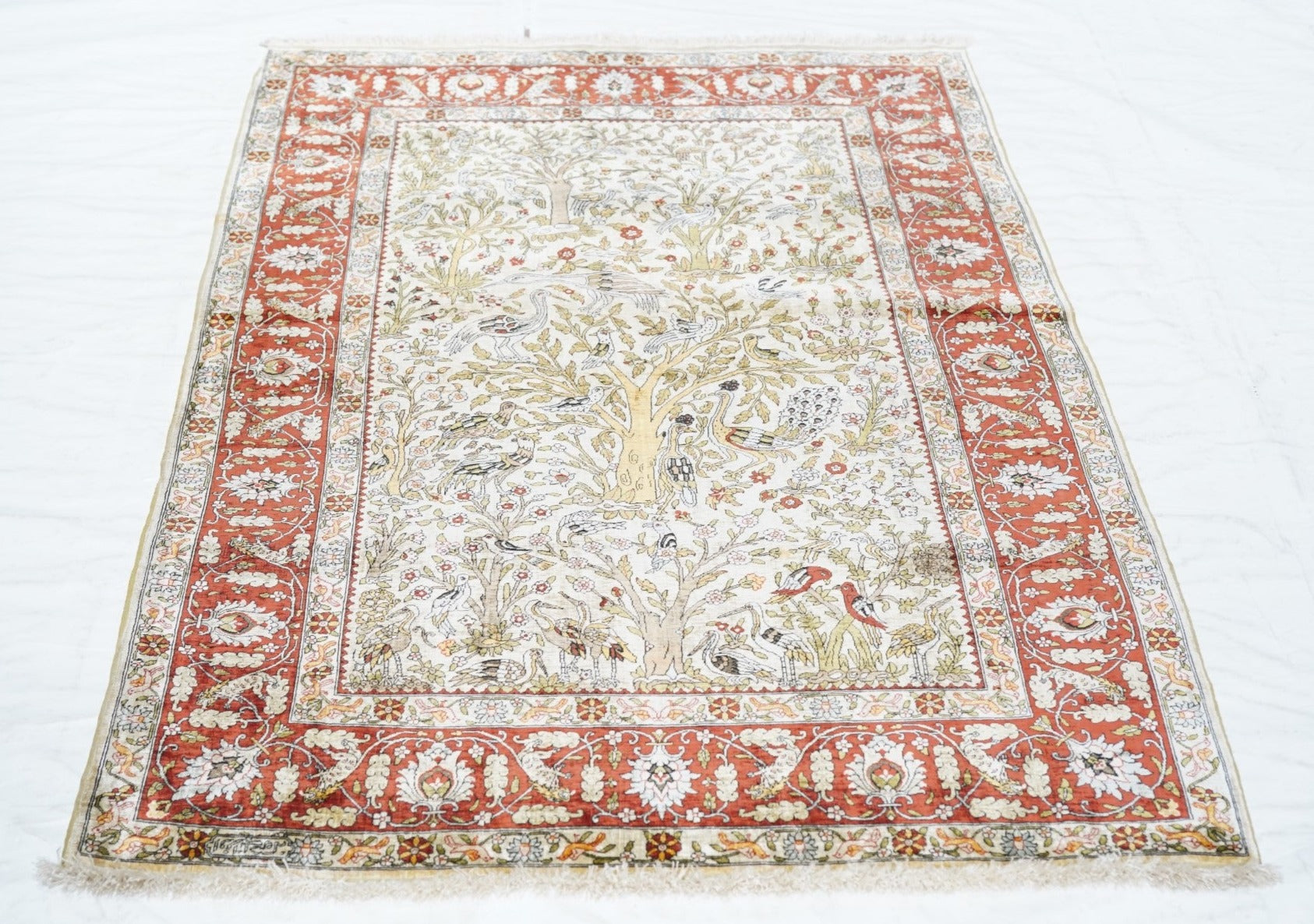 Antique Silk Turkish Hereke Rug 3'3'' x 5'1''