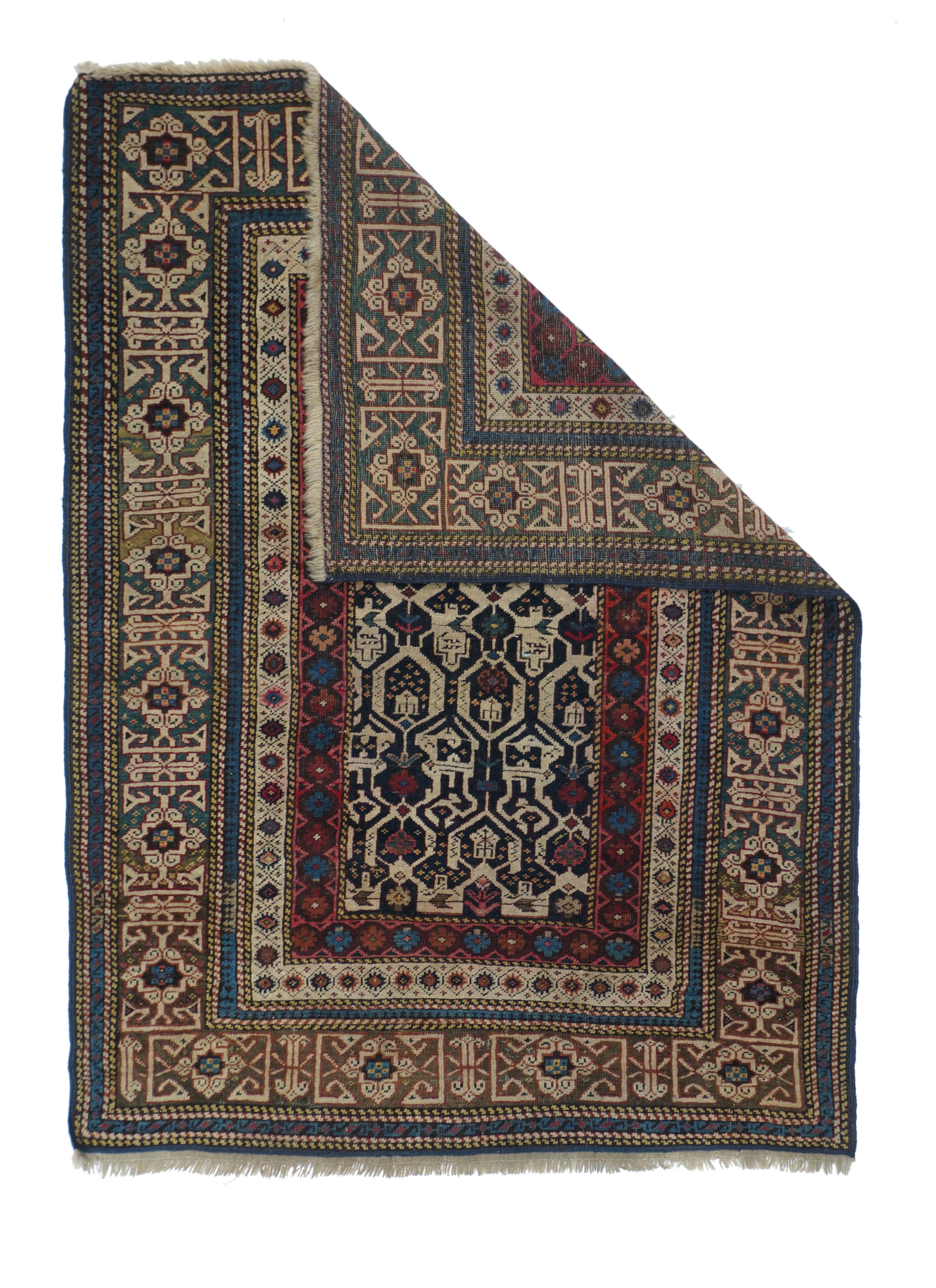 Antique Caucasian Shirvan Rug 3'0" x 4'5''
