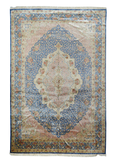 Extremely Fine Vintage Silk  Qum Rug 6'5'' x 9'8''