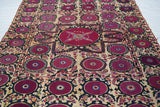 Antique Uzbekistan Suzani Textile Rug 6'2'' x 9'9''