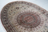Extremely Fine Vintage Turkish Silk Hereke Oval Rug 4'10'' x 7'11''
