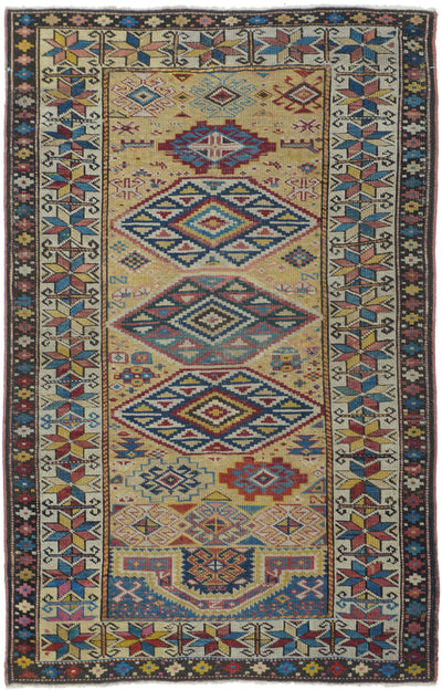 Antique Caucasian Kuba Rug 3'2'' x 4'9''