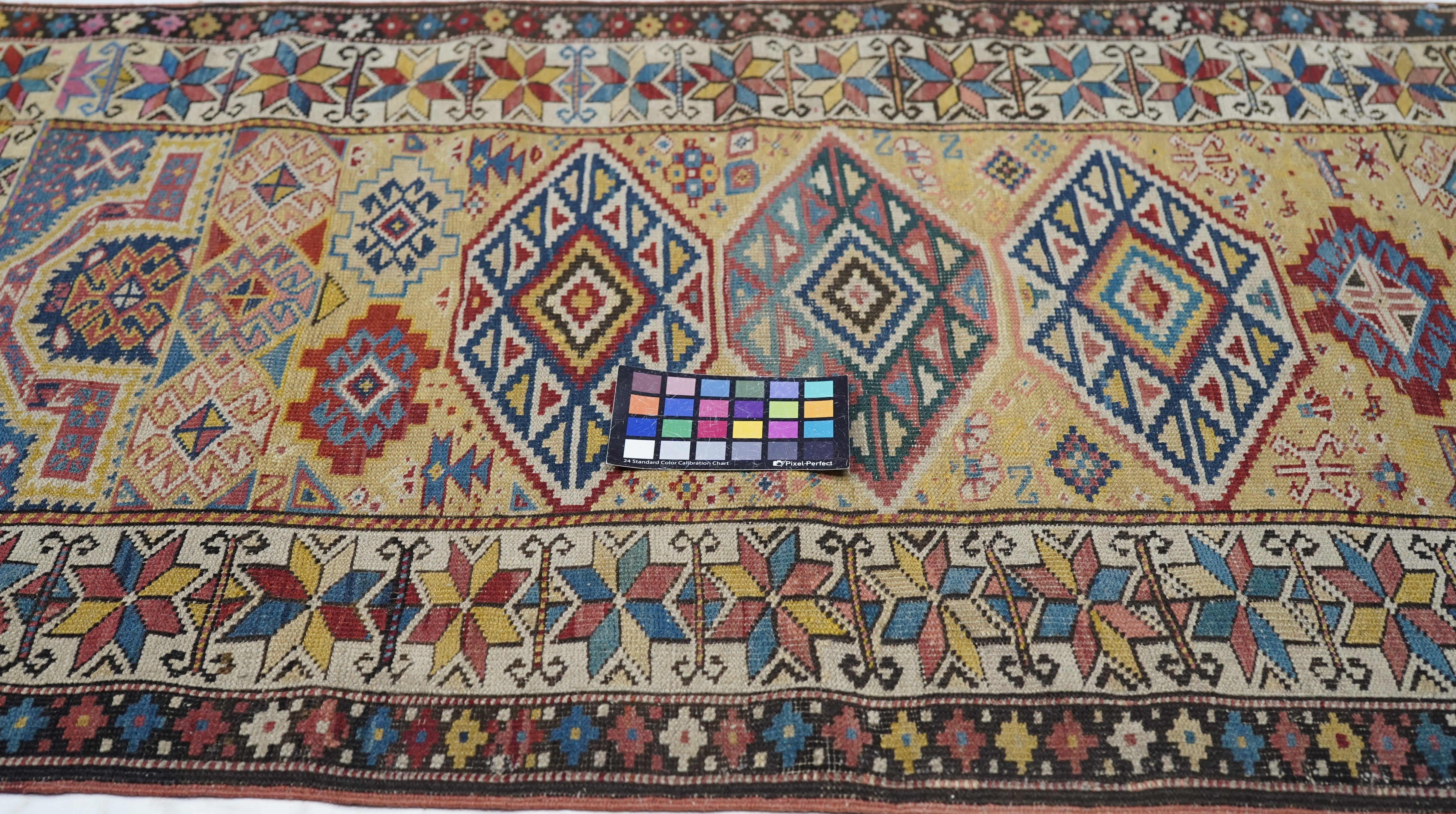 Antique Caucasian Kuba Rug 3'2'' x 4'9''