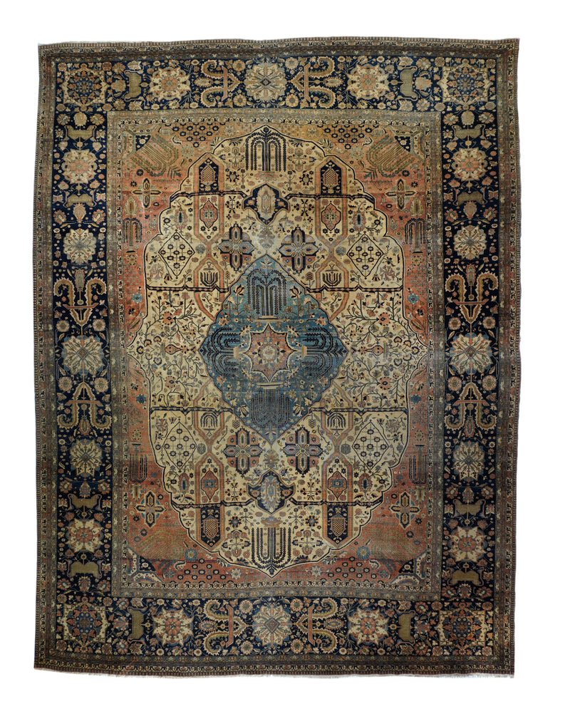 Antique Mohtasham Kashan Rug 10' 1'' x 13' 1