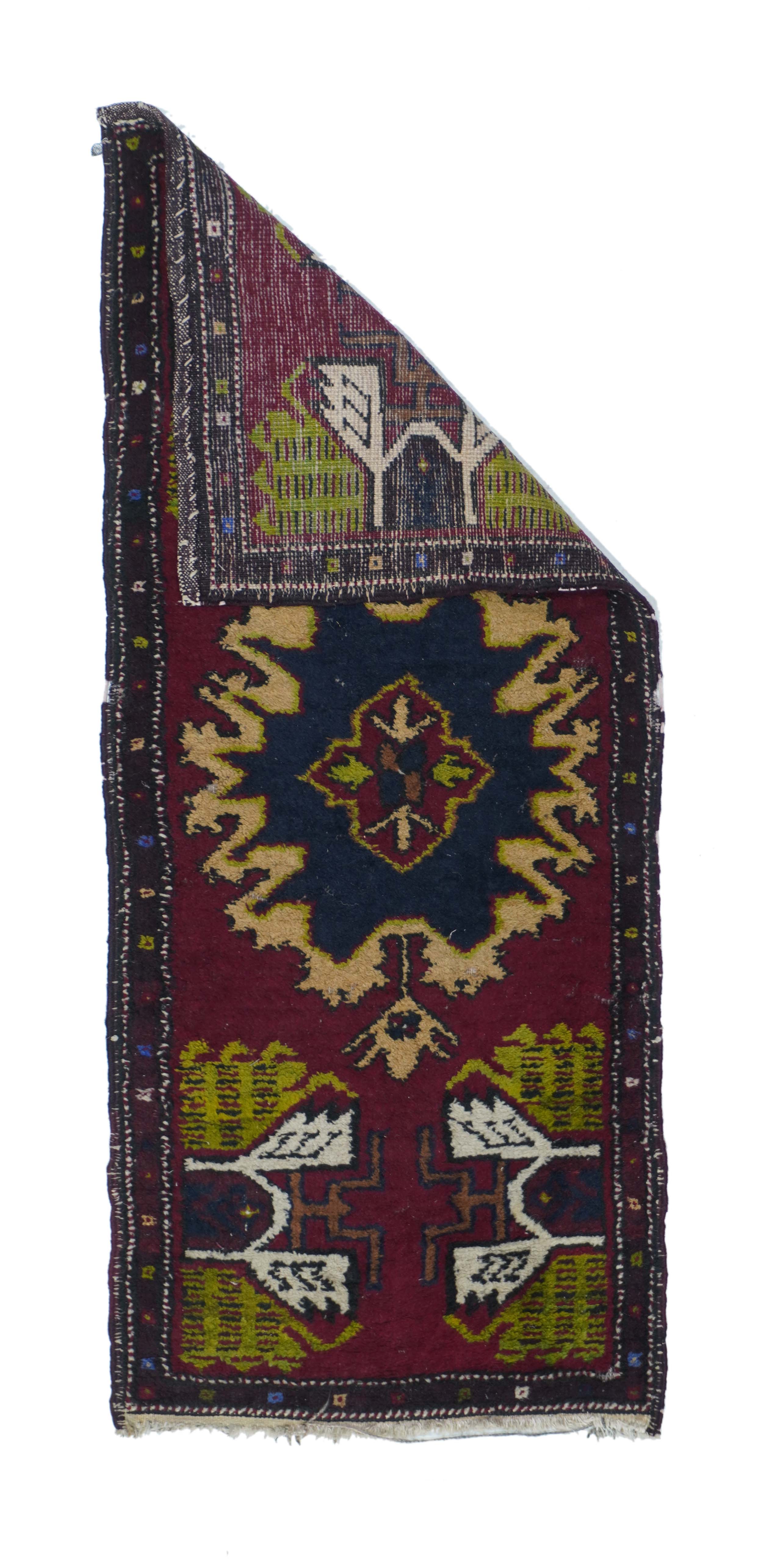 Antique Turkish Anatolian Rug 1'8'' x 4'0"