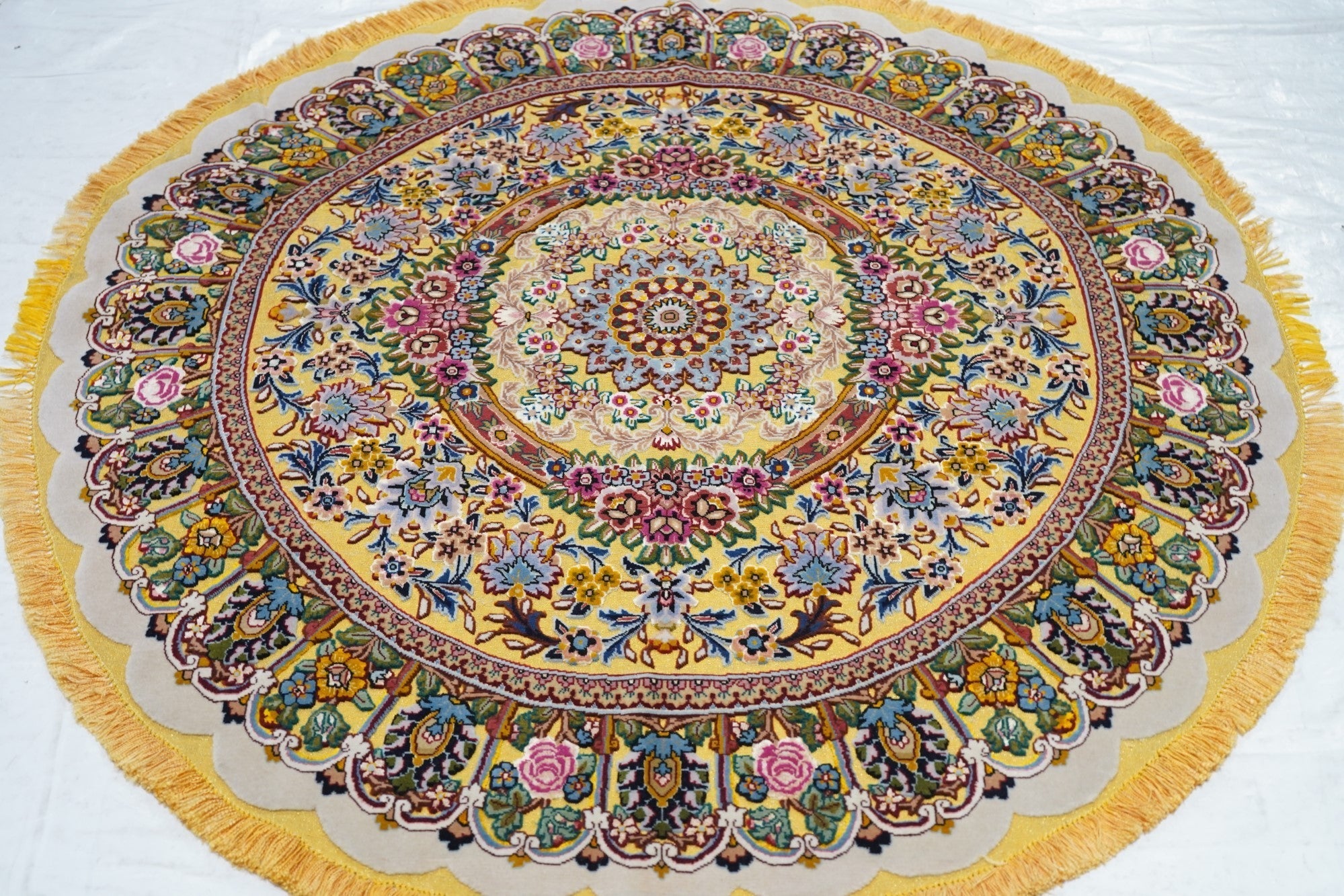 Extremely Fine  Tabriz Wool & Silk Woven Rug 4'9'' x 5'0"