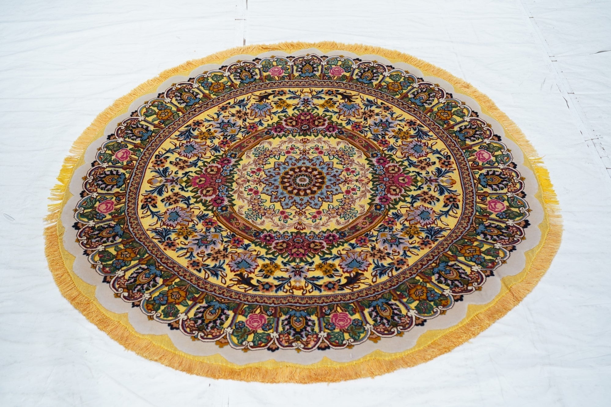 Extremely Fine  Tabriz Wool & Silk Woven Rug 4'9'' x 5'0"
