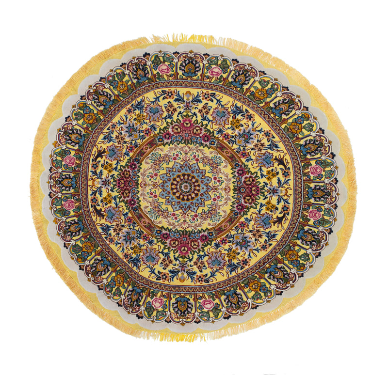 Extremely Fine  Tabriz Wool & Silk Woven Rug 4'9'' x 5'0
