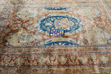 Antique Silk Heriz Rug 4'7'' x 6'1''