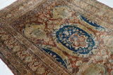 Antique Silk Heriz Rug 4'7'' x 6'1''