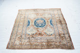 Antique Silk Heriz Rug 4'7'' x 6'1''