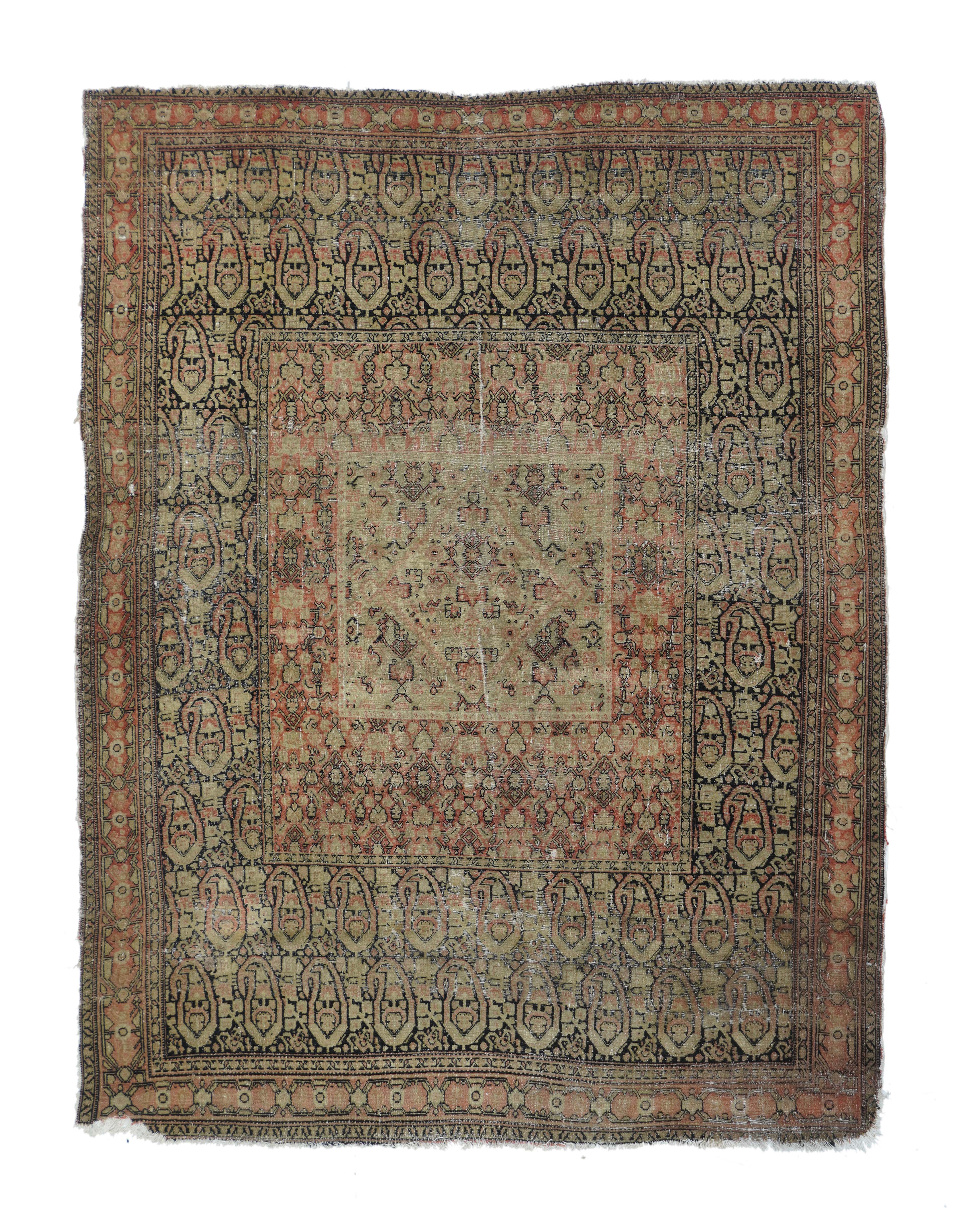 Antique Senneh Rug 3'3'' x 5'6''