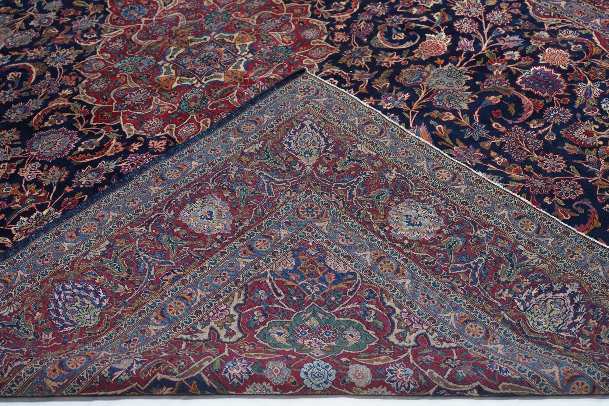 Vintage Persian Kashan Rug 9'6" x 11' 6''