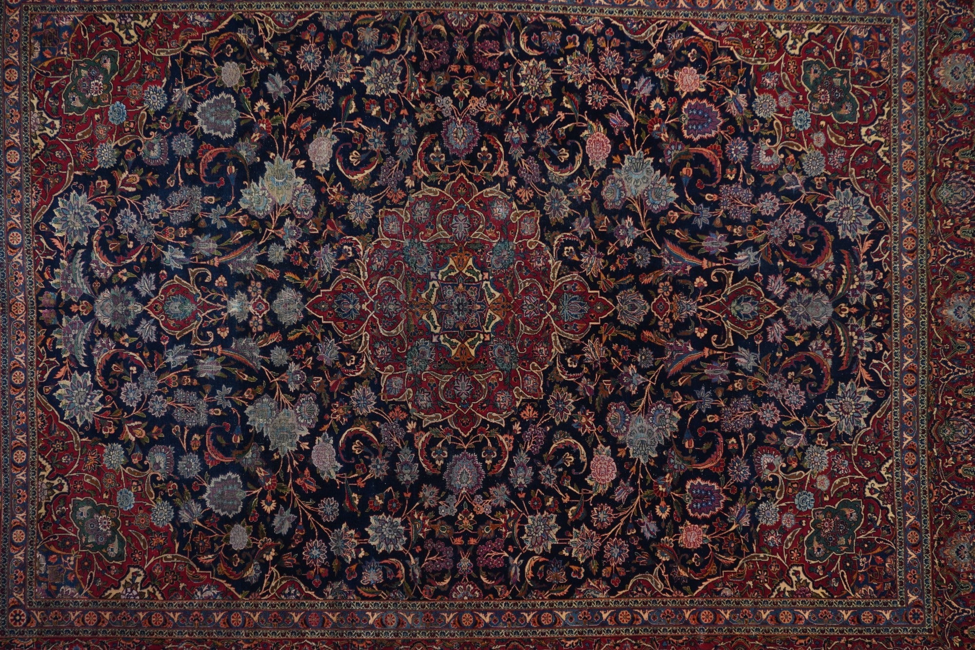 Vintage Persian Kashan Rug 9'6" x 11' 6''