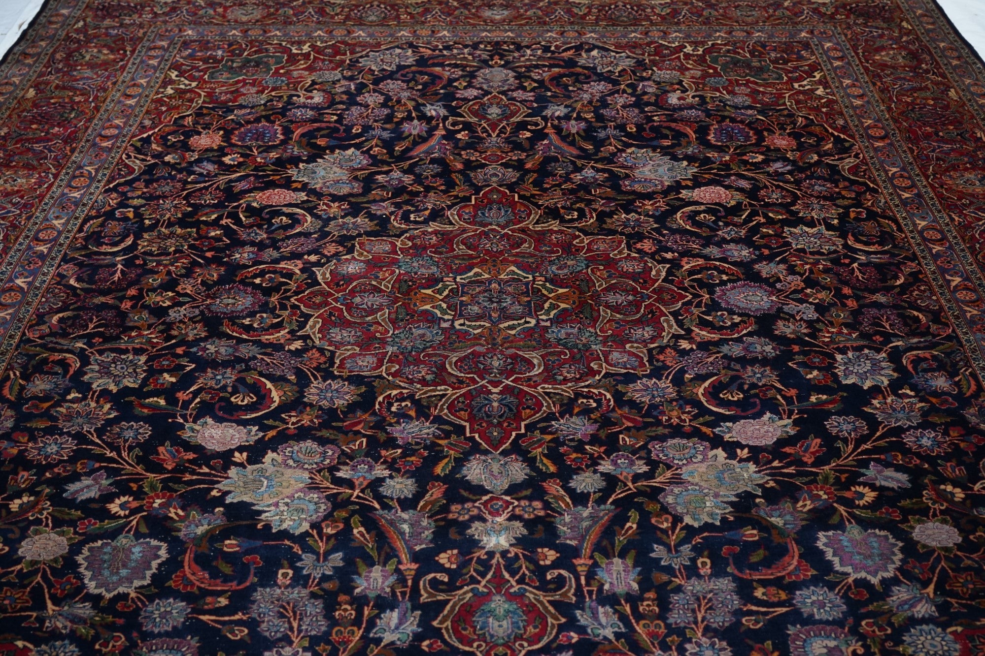 Vintage Persian Kashan Rug 9'6" x 11' 6''