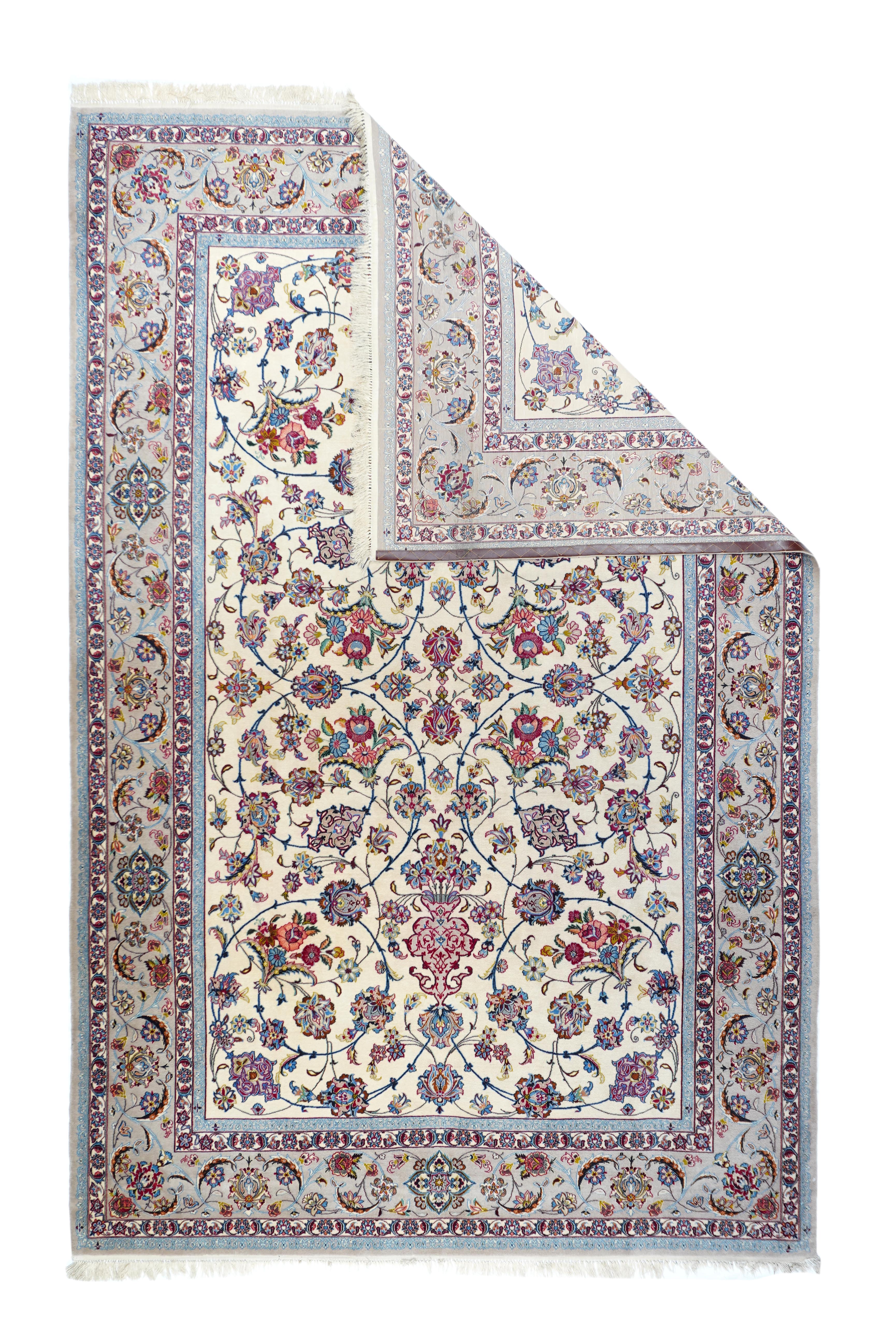 Extremely Fine Isfahan Wool & Silk Rug 7'0'' x 10'0''