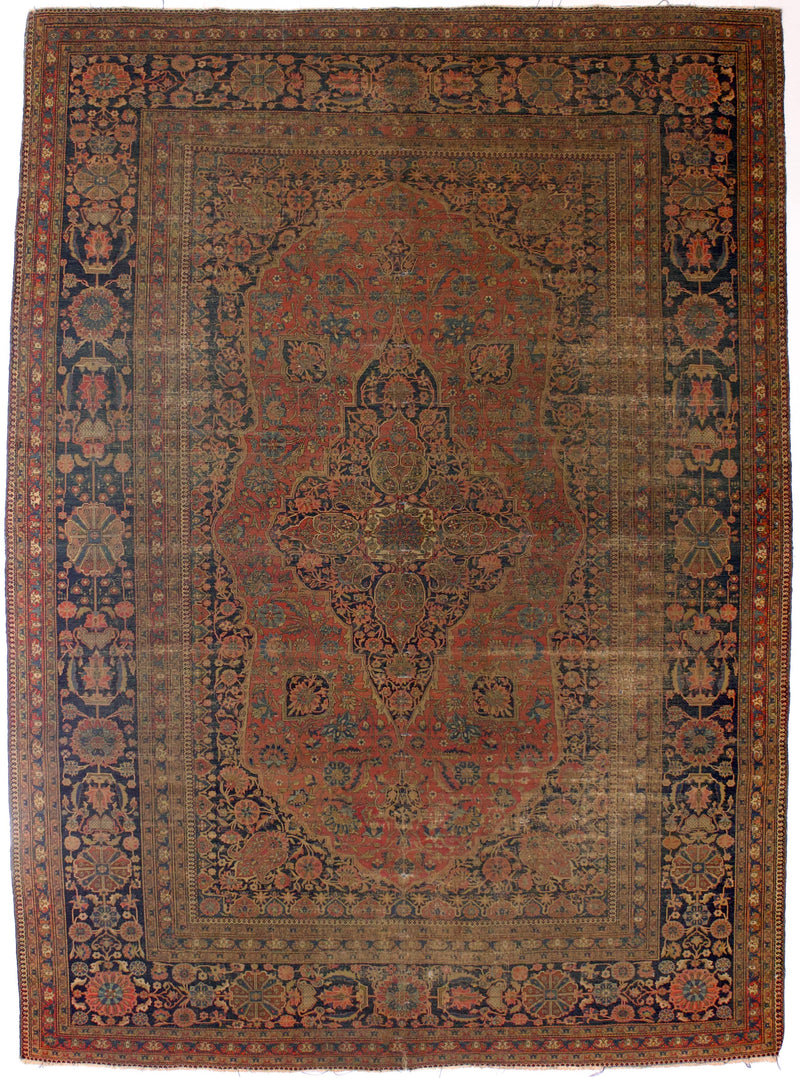 Antique  Mohtasham Kashan Rug 7'6'' x 10'3''