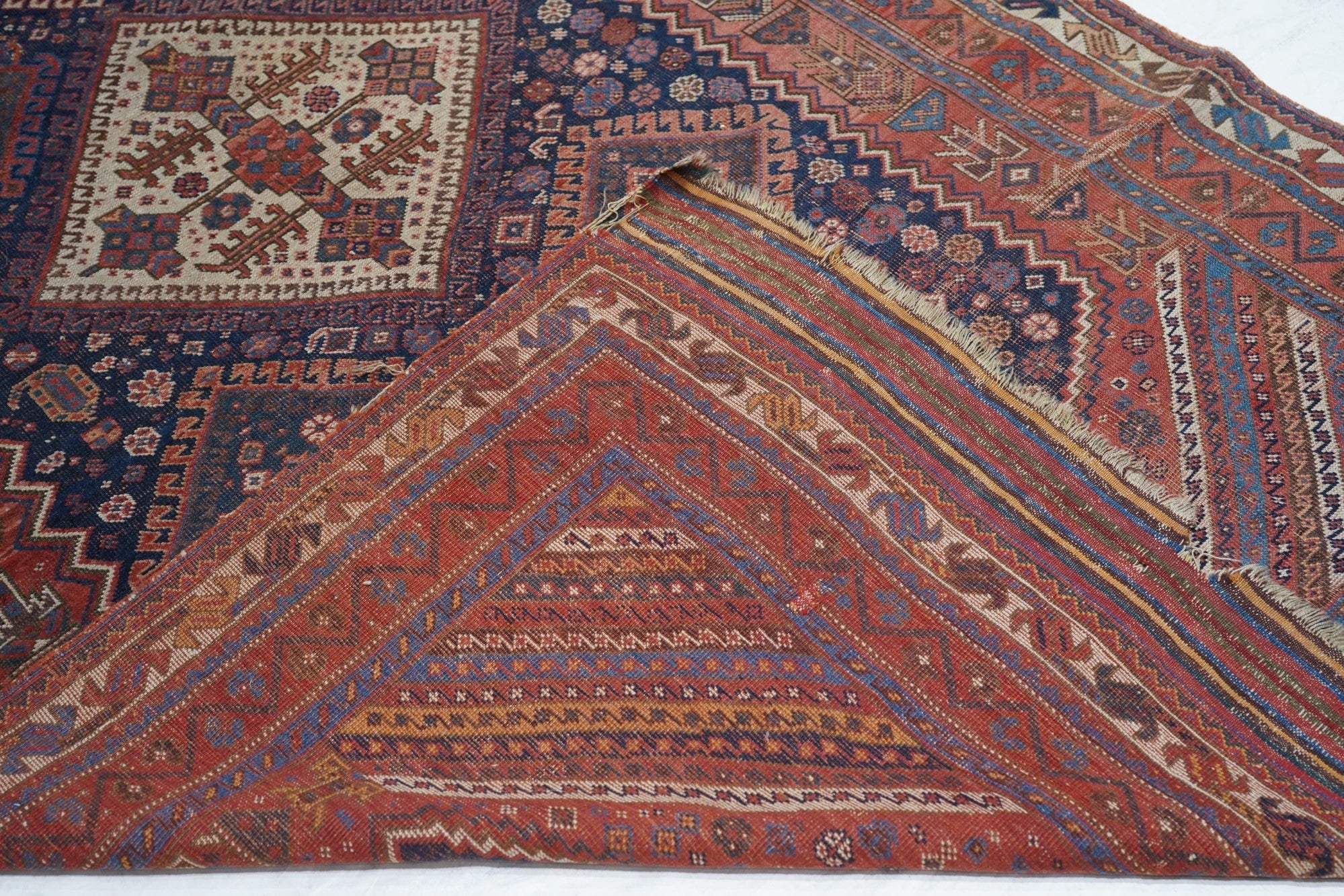 Antique  Qashqai Rug 4' 7" x 9' 6''